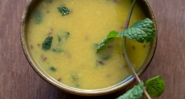 Pudina dal recipe or Mint dal recipe